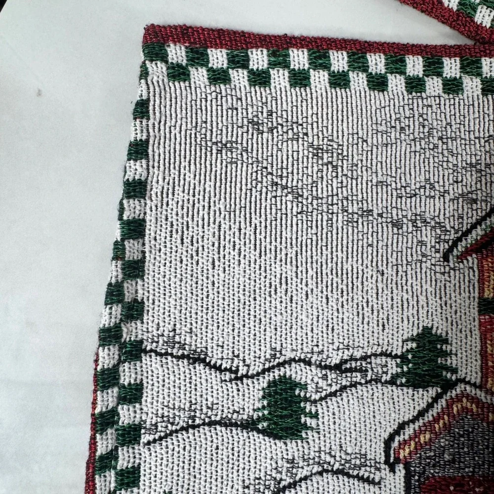 Set of 4 Merry Christmas Tapestry Placemats Santa Snowman Gifts Holiday‎ Festive